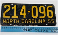 1955 NC License Plate