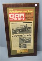 Corvette Car Plaque.