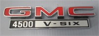 GMC V-6 4500 Car Emblem. Original.