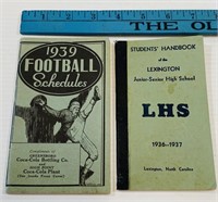 1939 Football Schedules Booklet & 1936-1937