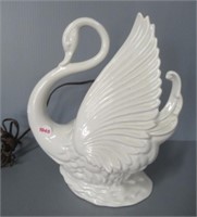 Vintage Ceramic Swan TV Lamp.