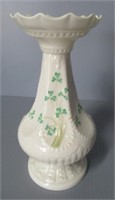 Belleek clover vase. Measures: 8" Tall.