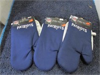 3-- NFL PATRIOTS OVEN MITTS / POT HOLDER SETS