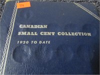 1920 TO DATE CANADIAN SMALL CENT BOOK & SOME COINS