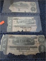 CONFEDERATE RECHMOND $10 & $5 NOTES