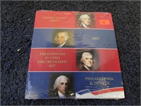 2007 UNCIRCULATED PRESIDENTIAL $1 COIN SET