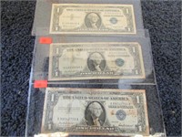 3-- $1 SILVER CERTIFICATES