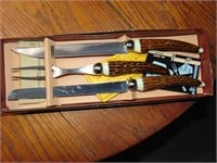 Very Nice Stag Handle Carving Set