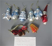 Christmas Glass Ornaments Including (2) Bell