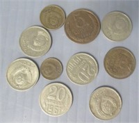 (10) USSR coins, circulated.