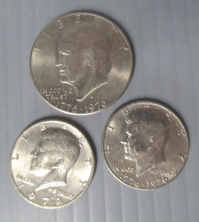 Eisenhower dollar, and (2) Kennedy half dollars,