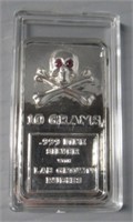 10 Grams Silver Bar with Rubies in Good