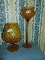 (2) Mid/Mod Vases/Candle Holders