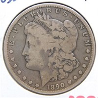 1890-CC Morgan Silver Dollar.