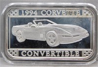 1994 Corvette Convertible 1 Oz. .999 Silver Bar.