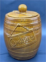 Vintage Ceramic Barrel Cookie Jar