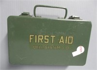 Bell System First Aid Metal Box with Contents.