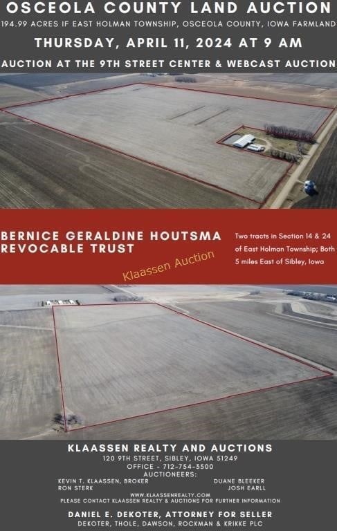 Houtsma Revocable Trust Farm Land Auction