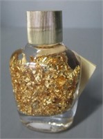 Brazil Gold Flakes Glass Bottle. 1.2 Oz.