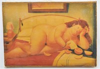 Print on Canvas After Fernando Botero "La Lettera"