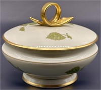 Bavarian Porcelain Trinket Box Painted w/ 22k Trim