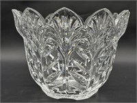 Vintage Cut Crystal Deep Bowl w/ Leaf Pattern