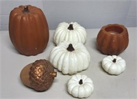 Pumpkin Candles & Candle Holders, Pine Cone