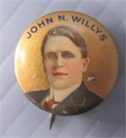 John N. Willy's Pin. Vintage.