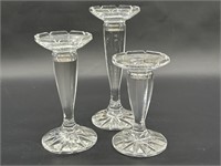 (3) Royal Limited Crystal Stairstep Candlesticks