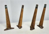 MCM Wood & Metal Table Legs S/4 Vintage