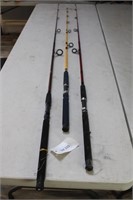 (3) Fishing Rods Eagle Claw, Quantum &