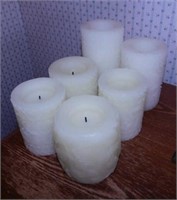 6 battery operated pillar candles, tallest is 6"