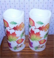 4 battery operated pillar candles, tallest is 6"