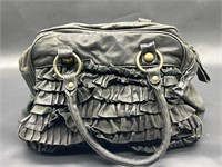 Sara Berman Black Handbag w/ Ruffles