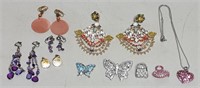 Costume Jewelry Box Lot Rhinestones Bling