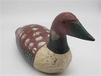 LARGE HAND MADE WOODEN RED DUCK 20IN LONG