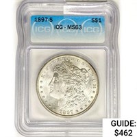 1897-S Morgan Silver Dollar ICG MS63