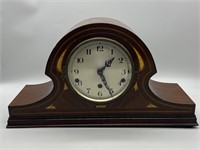 Vintage Chiming Mangle Clock w/ Key & Pendulum
