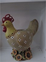 LOT 7 STANDS AROUND 8 INCHES CERAMIC HEN/CANDLE
