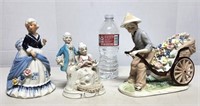 Porcelain Figurine Lot Victorian/Colonial & Asian