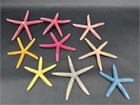 (9) Colorful Dyed Starfish Beach Decor