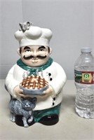 Ceramic Chef w/Pie & Mouse on Hat Cookie Jar