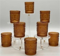 (8) American Concord Amber Votives by Brockway
