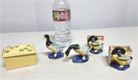 Occupied Japan Lot Geese Figurines & Ashtray Set