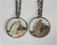 One dollar Coin cut out pendants