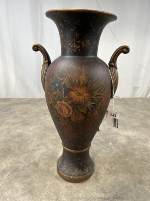 Floral decorative vase, 18 inches tall
