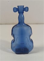 Vintage Blue Glass Cello Bottle