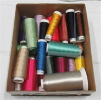 (23) Partial Spools Embroidery Thread. Assorted