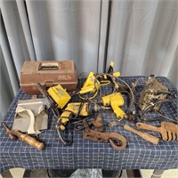 M3 10pc+ Tools; Shop Lights, Corded Drill,