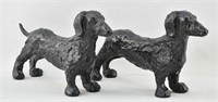 2 Cast Iron Dachshund Statuettes